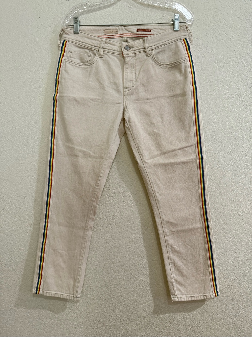 Pilcro Anthropologie Rainbow Side Stripe Cropped Skinny Jeans Women’s 29 Petite